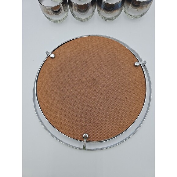 Queen's Luster Silver Fade Bar Set with Roly Poly Glasses Ice Bucket Tray Tongs - Picture 9 of 9